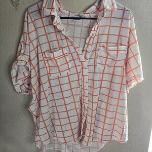 Love Potion Salmon Gingham Button Up